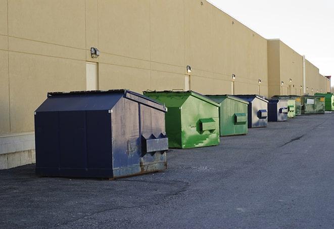 a pack of different construction bins lined up for service in Dearborn MI